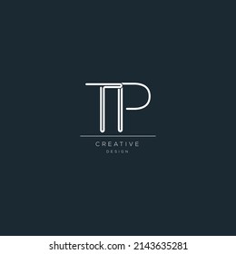 Minimal vector graphic alphabet symbol. Letter TP logo.