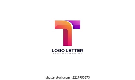 Minimal vector graphic alphabet symbol. Letter T logo.
