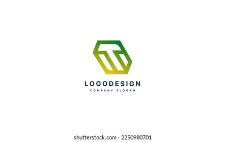 Minimal vector graphic alphabet symbol. Letter T logo.
