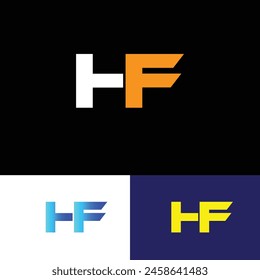 Minimal vector graphic alphabet symbol. Letter HF, FH logo and icon .Letter TF logo 