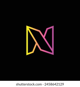 Símbolo de alfabeto gráfico de Vector mínimo. Logo e icono de la letra N. Logo de la letra N 