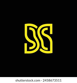 Minimal vector graphic alphabet symbol. Letter SS logo and icon .Letter S logo 