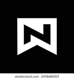 Minimal vector graphic alphabet symbol. Letter NN logo and icon .Letter N logo 