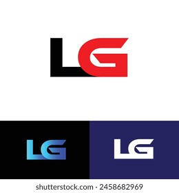 Minimal vector graphic alphabet symbol. Letter LG logo and icon .Letter GL logo 