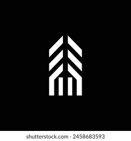 Minimal vector graphic alphabet symbol. Letter M logo and icon .Letter M HOUSE logo 