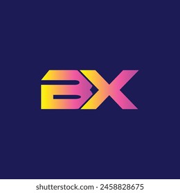 Minimal vector graphic alphabet symbol Letter XB logo and icon .Letter BX logo 