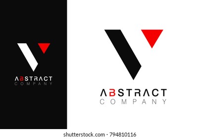 Minimal vector graphic alphabet symbol. Letter V logo.