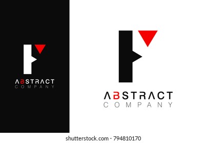 Minimal vector graphic alphabet symbol. Letter F logo.