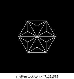 minimal vector hexagon logotype design template