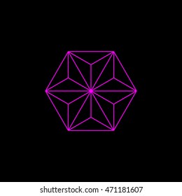 minimal vector hexagon logotype design template
