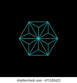 minimal vector hexagon logotype design template