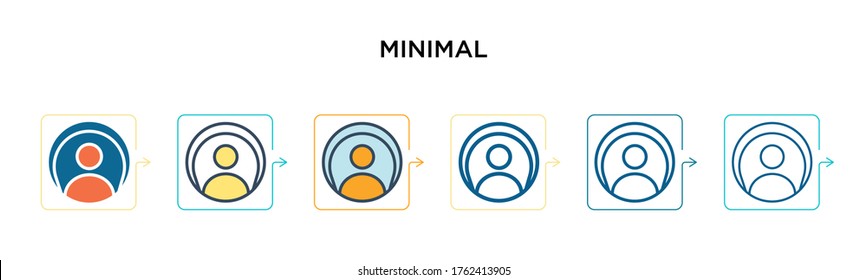 Minimal vector icon in 6 different modern styles. Black, two colored minimal icons designed in filled, outline, line and stroke style. Vector illustration can be used for web, mobile, ui