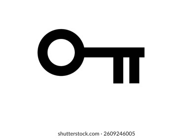 Minimal vector icon of a key for secure access.