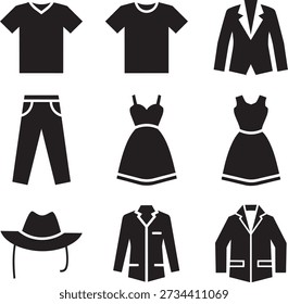 A minimal vector icon symbolizing apparel, offering a clean and modern look for fashion and clothing brands.