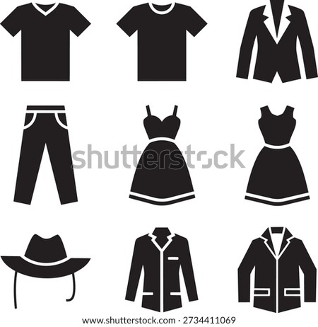 A minimal vector icon symbolizing apparel, offering a clean and modern look for fashion and clothing brands.