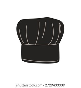 Minimal vector illustration of black chef hats in different shapes and styles. Flat modern design isolated on white background. Suitable for restaurant branding, culinary projects, menu design, cooking apps, food blogs, hospitality visuals, logo elements, and kitchen related concepts.