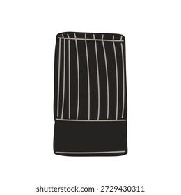 Minimal vector illustration of black chef hats in different shapes and styles. Flat modern design isolated on white background. Suitable for restaurant branding, culinary projects, menu design, cooking apps, food blogs, hospitality visuals, logo elements, and kitchen related concepts.