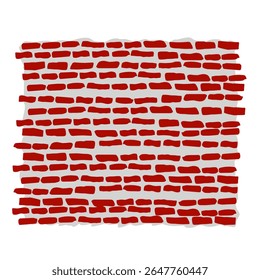 Minimal vector illustration of a brick wall. Ideal for construction themes, architecture concepts, real estate visuals, urban designs, or background elements in graphic projects.