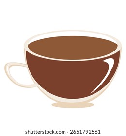 Minimal vector illustration of a brown coffee or tea cup. Great for cafe branding, autumn food design, or cozy beverage themes.
