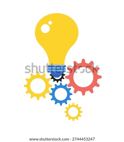 A minimal vector illustration of a business automation process. symbolizing a conceptual idea and technical innovation