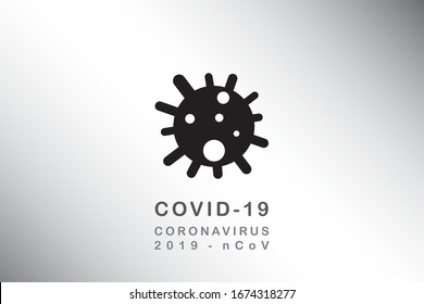 Minimale Vektorillustration-Illustration des "CIVID-19"-Corona-Virus-Ikons. Entworfen Logo für COVID-19 mit minimaler Typografie. Die gefährliche Vektorillustration.