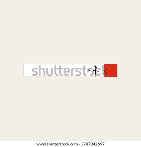 Minimal vector illustration concept for job search and career recruitment. Silhouette with a magnifying glass inside a search bar. Optimized corporate graphic for hiring and employee discovery.