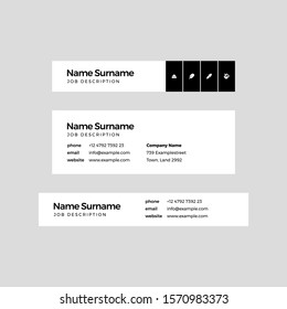 Minimal Vector Illustration Of Corporate Email Signature Design