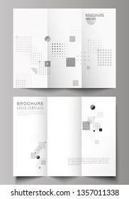 The minimal vector illustration of editable layouts. Modern creative covers design templates for trifold brochure or flyer. Abstract vector background with fluid geometric shapes.