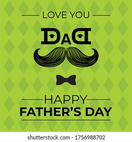 Minimal Vector Illustration of father's day - Dad with Mustache