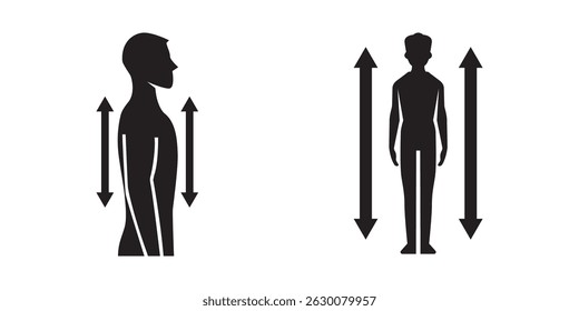 Minimal vector illustration of good posture silhouettes