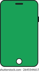 Minimal vector illustration of a green digital tablet with stylus and smartphone, ideal for tech interface design, digital device concept, or modern mobile app and UI presentations.