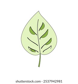 Minimal vector illustration of a green leaf, perfect for eco-friendly projects, sustainability campaigns, and nature-inspired designs..