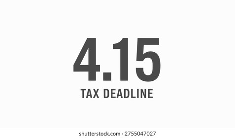 Minimal vector illustration highlighting April 15 tax deadline, ideal for financial, accounting, and tax season projects in clean style.