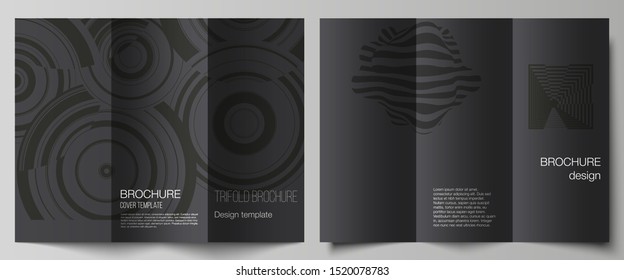 The minimal vector illustration layouts. Modern creative covers design templates for trifold brochure or flyer. Trendy geometric abstract background in minimalistic flat style with dynamic composition