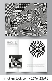 The minimal vector illustration layouts. Modern creative covers design templates for trifold brochure or flyer. Trendy geometric abstract background in minimalistic flat style with dynamic composition