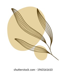 Minimal vector illustration of leaves for card, decor