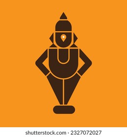 Ilustración vectorial mínima de Lord Vitthal de Pandharpur, Maharashtra, India.