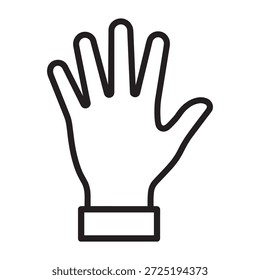Ilustração vetorial mínima de uma palma aberta simbolizando cuidado e boas-vindas perfeitas para logotipos e ícones