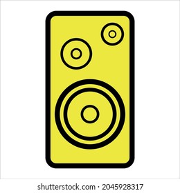 Minimal vector illustration with speakers. Modern style icon for your app, website, landing page, layout design.