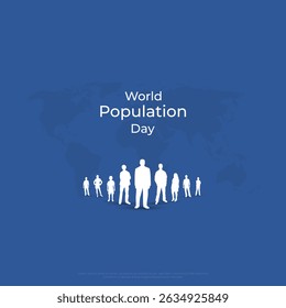 Ilustração Vetorial Mínima do Conceito do Dia Mundial da População, 11 de julho.
