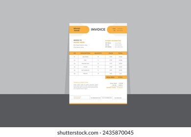 Minimal vector invoice design template