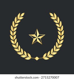Minimal vector laurel wreath illustration design