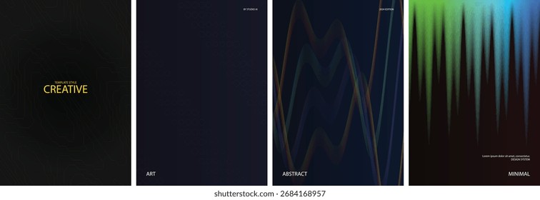 Layout de vetor mínimo, design de vetor de pôster com fundo abstrato dinâmico