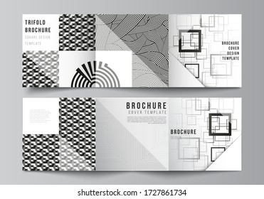The minimal vector layout of square format covers design templates for trifold brochure, flyer, magazine. Trendy geometric abstract background in minimalistic flat style with dynamic composition