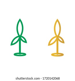 Minimal vector leaf icon design