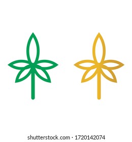 Minimal vector leaf icon design