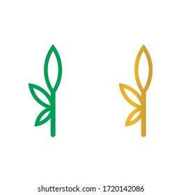 Minimal vector leaf icon design