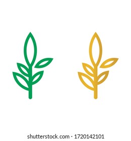 Minimal vector leaf icon design