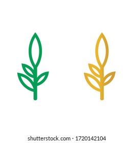Minimal vector leaf icon design