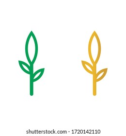 Minimal vector leaf icon design